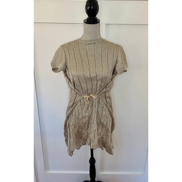 Aviu Sweater in Beige Size 42 Knitwear Ribbed Pullover Metallic Classic Warmer - Picture 1 of 3